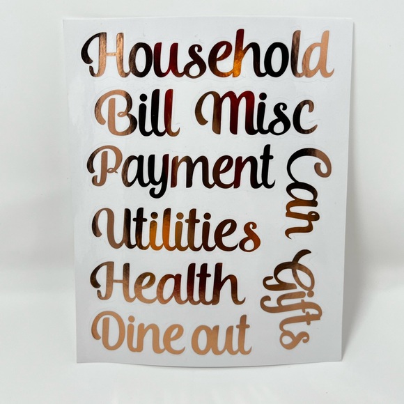 Cash Envelope Stickers Budget Book Labels Daily Planner Binder Monthly Financial - Picture 5 of 13